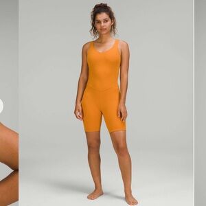 635. Lululemon athletica Align Bodysuit 8” autumn orange 2 NWT🧡